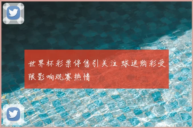 世界杯彩票停售引关注 球迷购彩受限影响观赛热情